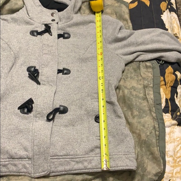 Grey, black, and white coat with buttons - Picture 6 of 6